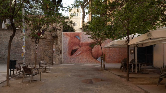 Fotomosaico: El mundo nace en cada beso.