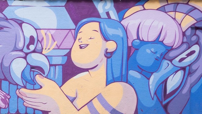 Mural in the gardens of Sant Pau del Camp. Barcelona