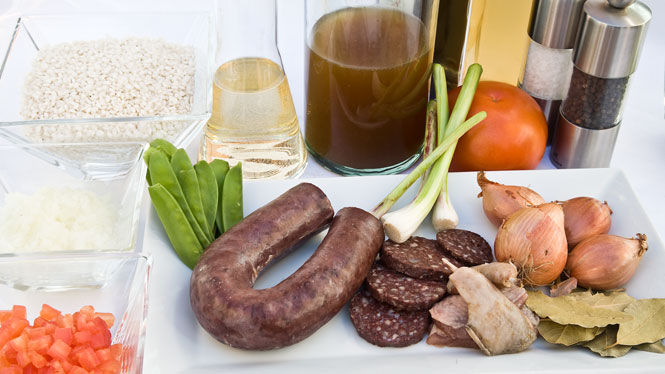 Arroz de codorniz y morcilla