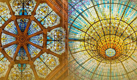 sostre de vitrall de sant pau recinte modernista i palau de la música catalana