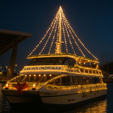 Tour de Las Golondrinas pasando delante de un crucero