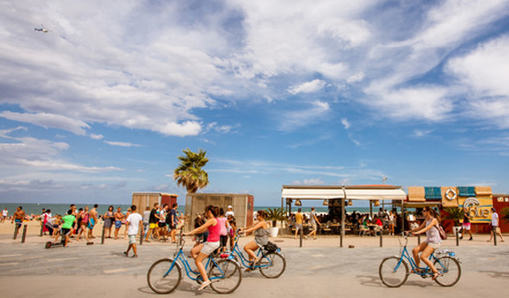 giro in bicicletta della Barceloneta
