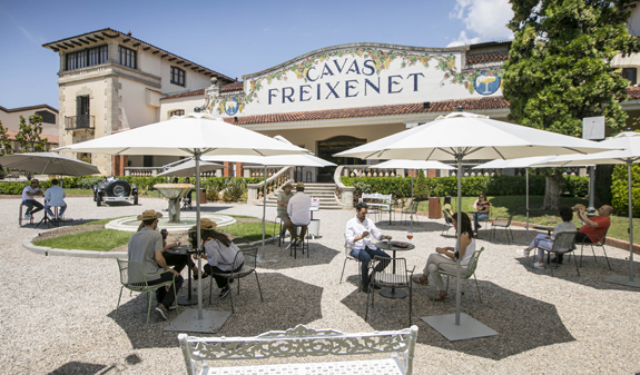 People tasting at Caves Freixenet