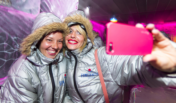 two girls at Icebarcelona