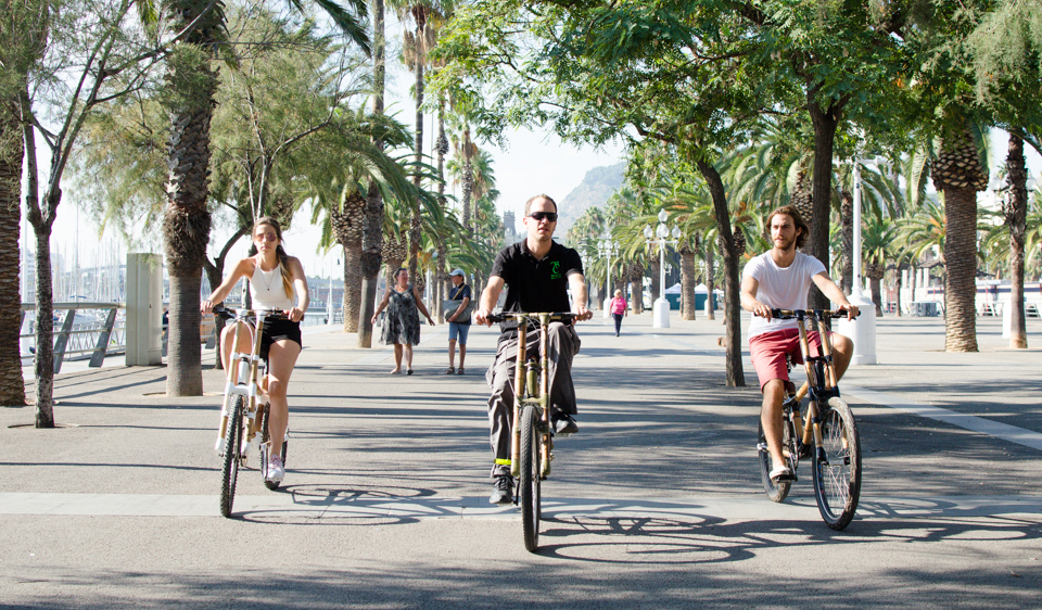 groupe en cyclotourisme à Barcelone