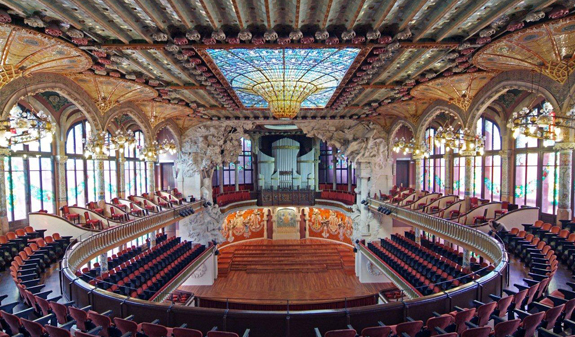 Inside of the Palau de la Música Catalana in Barcelona