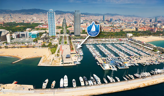 Barcelona's Olympic Port aerial view
