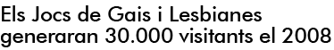 ELS JOCS DE GAIS I LESBIANES GENERARAN 30.000 VISITANTS EL 2008
